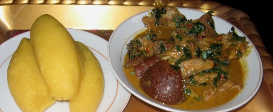 Afang soup with sweet potato
